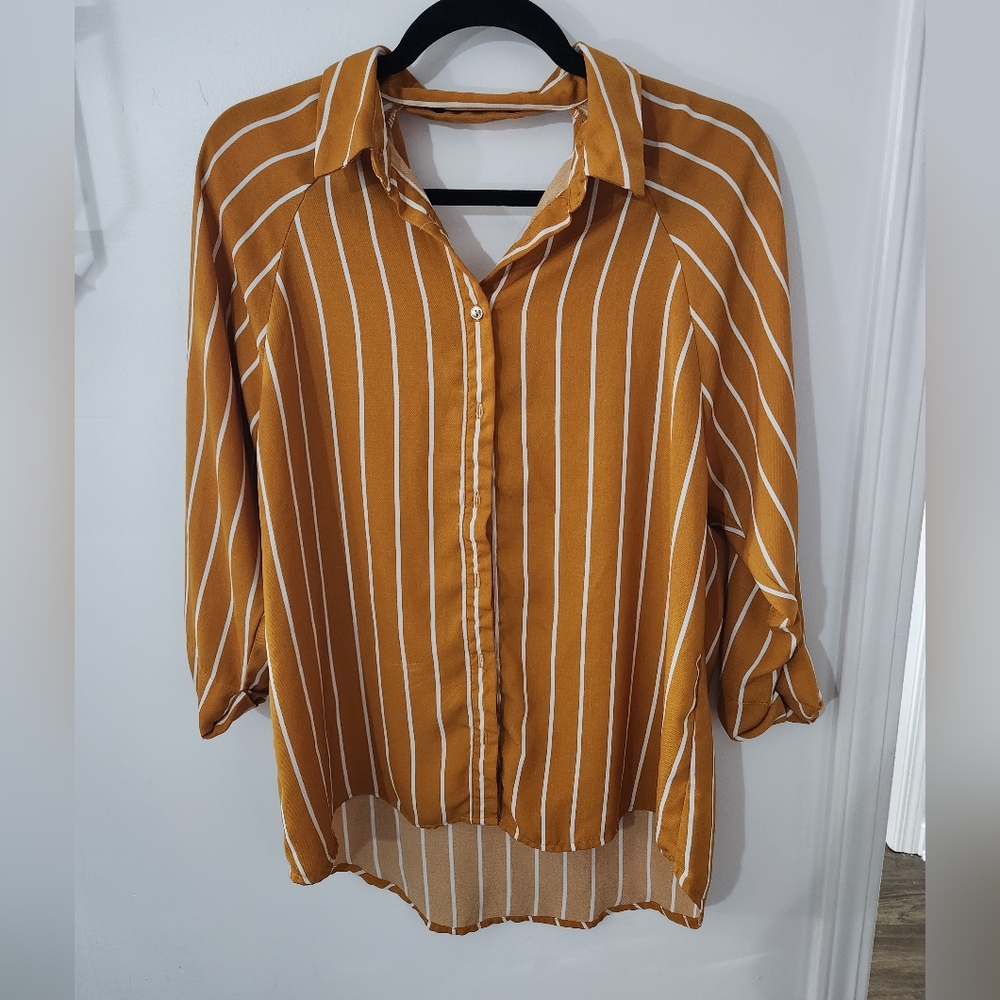 Statement Button-Down top with stripes